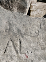 Jerry, Al (detail), Bob, Ronnie George, Lefty, T, B.H. Chicago lakefront stone carvings, south of La Rabida Hospital. 2025 Jerry, Al (detail), Bob, Ronnie George, Lefty, T, B.H. Chicago lakefront stone carvings, south of La Rabida Hospital. 2025