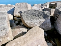 Verno. Chicago Lakefront stone carvings, south of La Rabida Hospital. 2025 Verno. Chicago Lakefront stone carvings, south of La Rabida Hospital. 2025
