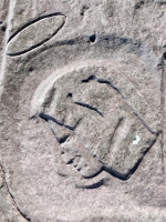 Profile with halo, from 12-panel carving. Chicago Lakefront stone carvings, south of La Rabida Hospital. 2025 Profile with halo, from 12-panel carving. Chicago Lakefront stone carvings, south of La Rabida Hospital. 2025