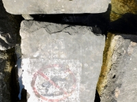 Sandy. Chicago lakefront stone carvings, Rainbow Beach jetty. 2022