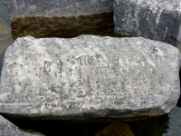 BR, Mike Nelson, 8/10/57, 60. Chicago lakefront stone carvings, Rainbow Beach jetty. 2019