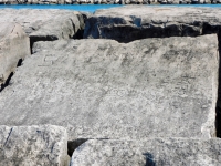 S, Efrain Morales, Mel, Marlon 7-5-78. Chicago lakefront stone carvings, Rainbow Beach jetty. 2022