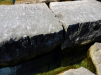 Margar(et) Etscheid. Chicago lakefront stone carvings, Rainbow Beach jetty. 2022