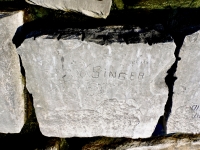 Frank Singer The and devil, WS 1969, Frank. Chicago lakefront stone carvings, Rainbow Beach jetty. 2022