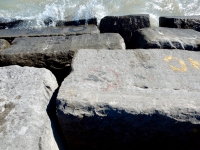 Jan. Chicago lakefront stone carvings, Rainbow Beach. 2019