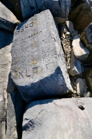 Carol, KLP, Vanessa, OHSE. Chicago lakefront stone carvings, Rainbow Beach. 2021