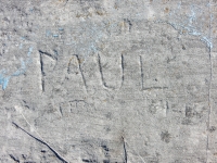 Paul. Chicago lakefront stone carvings, Rainbow Beach. 2019