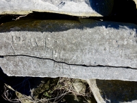 Dave HT. 68, OY, R+A. Chicago lakefront stone carvings, Rainbow Beach. 2019