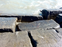 Jack Garth. Chicago lakefront stone carvings, Rainbow Beach. 2019