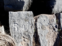 Rainbow. Chicago lakefront stone carvings, Rainbow Beach North. 2019