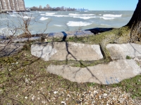 WON. Chicago lakefront stone carvings, 75th Street and Rainbow Beach. 2019