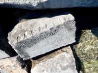 Joe Bortoli. Probably died 2005, age 81. Chicago lakefront stone carvings, Rainbow Beach North. 2019