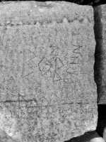Bob, John, Barb. Chicago lakefront stone carvings, 75th Street and Rainbow Beach. 2019