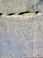 JO. Chicago lakefront stone carvings, 75th Street and Rainbow Beach. 2019