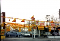 Regency Auto Sales automotive art environment, Western Avenue at 75th Street. Photos circa 1990