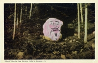 Color view of Devil's Gap, Kenora, Ontario, postcard