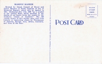 Color view of Masonic Marker at Black Camp Gap Entrance to Great Smoky Mountains National Park postcard-verso Color view of Masonic Marker at Black Camp Gap Entrance to Great Smoky Mountains National Park postcard-verso