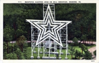 Color view of electric star on Mill Mountain, Roanoke, Virginia, postcard Color view of electric star on Mill Mountain, Roanoke, Virginia, postcard