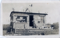 Shavings shop with windmills and sculptures, Chatham, Mass., postcard