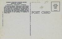 Color view of Wonder House, Bartow, Florida, postcard-verso Color view of Wonder House, Bartow, Florida, postcard-verso