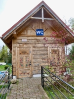 Public toilet with folky decoration