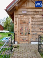 Public toilet with folky decoration