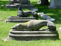 Rosehill grave site with twin dogs: E.H. Stein, 1827-1871