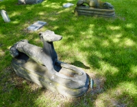Rosehill grave site with twin dogs: E.H. Stein, 1827-1871 Rosehill grave site with twin dogs: E.H. Stein, 1827-1871