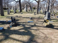 Rosehill grave site with twin dogs after the damage: E.H. Stein, 1827-1871