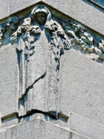 Detail of the decorated outside wall  of the 1914 mausoleum at Rosehill.