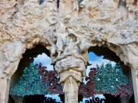 Upper front facade, detail, Antoni Gaudí's Sagrada Família, Barcelona