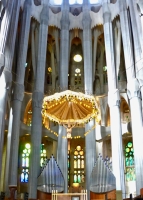 Columns and crucifix, Antoni Gaudí's Sagrada Família, Barcelona