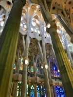 Columns and stained glass, Antoni Gaudí's Sagrada Família, Barcelona