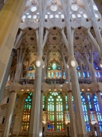 Columns and stained glass, Antoni Gaudí's Sagrada Família, Barcelona