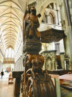 13th century carvings in the choir stalls, Salisbury Cathedral