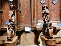 13th century carvings in the choir stalls, Salisbury Cathedral