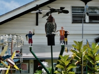Handmade figures at the whirligig house on 29th Street, San Diego, 2008