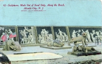 Atlantic City, New Jersey, sand sculpture postcard