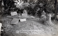 Crucifixion scene mud sculpture,  Brainerd, Minnesota, postcard