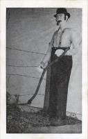 Roby The Mechanical Scythe Swinger, Mattoon, Illinois,  postcard