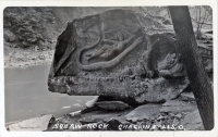 Indian maiden carving, Squaw Rock, Chagrin Falls, Ohio