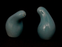 Not officially Shmoos, but close enough. Eva Zeisel's version for Minnesota's Red Wing Pottery, 1946. These little guys predated Al Capp's actual Shmoos by two years, according to a Cooper Hewitt Museum blog. Not officially Shmoos, but close enough. Eva Zeisel's version for Minnesota's Red Wing Pottery, 1946. These little guys predated Al Capp's actual Shmoos by two years, according to a Cooper Hewitt Museum blog.