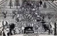 Fireplace, Shrine of the Pines, Baldwin, Michigan, postcard Fireplace, Shrine of the Pines, Baldwin, Michigan, postcard