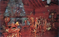 Fireplace, Shrine of the Pines, Baldwin, Michigan, color postcard Fireplace, Shrine of the Pines, Baldwin, Michigan, color postcard