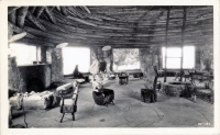 Room view, Shrine of the Pines, Baldwin, Michigan, postcard