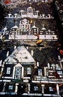 Building sidewalk mosaics, Howard Finster's Paradise Garden, circa 1990 Building sidewalk mosaics, Howard Finster's Paradise Garden, circa 1990