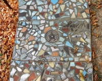 Sidewalk mosaics, Howard Finster's Paradise Garden, 2016