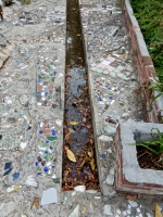 Mosaic sidewalks with drainage channel, Howard Finster's Paradise Garden, 2016 Mosaic sidewalks with drainage channel, Howard Finster's Paradise Garden, 2016