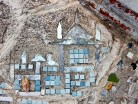 Building sidewalk mosaic, detail, Howard Finster's Paradise Garden, 2016 Building sidewalk mosaic, detail, Howard Finster's Paradise Garden, 2016