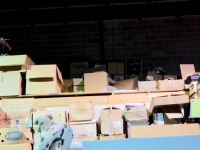 Above the Hawkens  Boldens, more boxes, at Souls Grown Deep warehouse, Atlanta